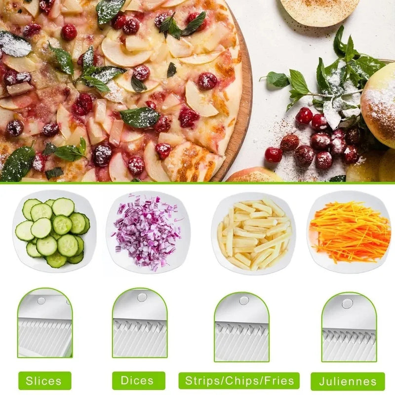 Cortador multifuncional com 5 funções: Ideal para Cortar Batatas, Legumes e Verduras com Alta Qualidade e Eficiência